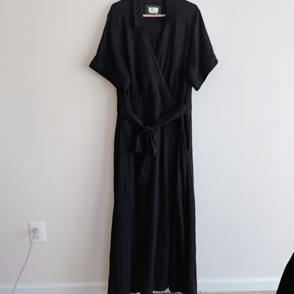 Anthropologie Black Janae Dress Lined Linen Blend Pockets Career Church Party - Picture 3 of 16